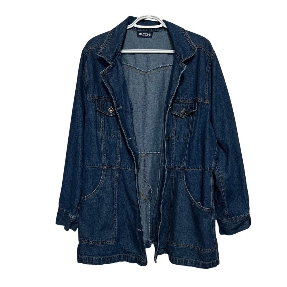 Baccini Women's Demin Blue Button Up Jacket Size Unknown Probably 1X